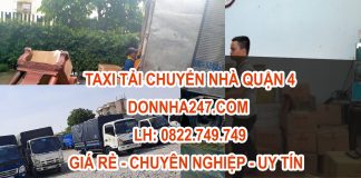 Taxi Tải Chuyển Dọn Nhà Tại Quận 4 Giá Rẻ - Dọn Nhà 24/7